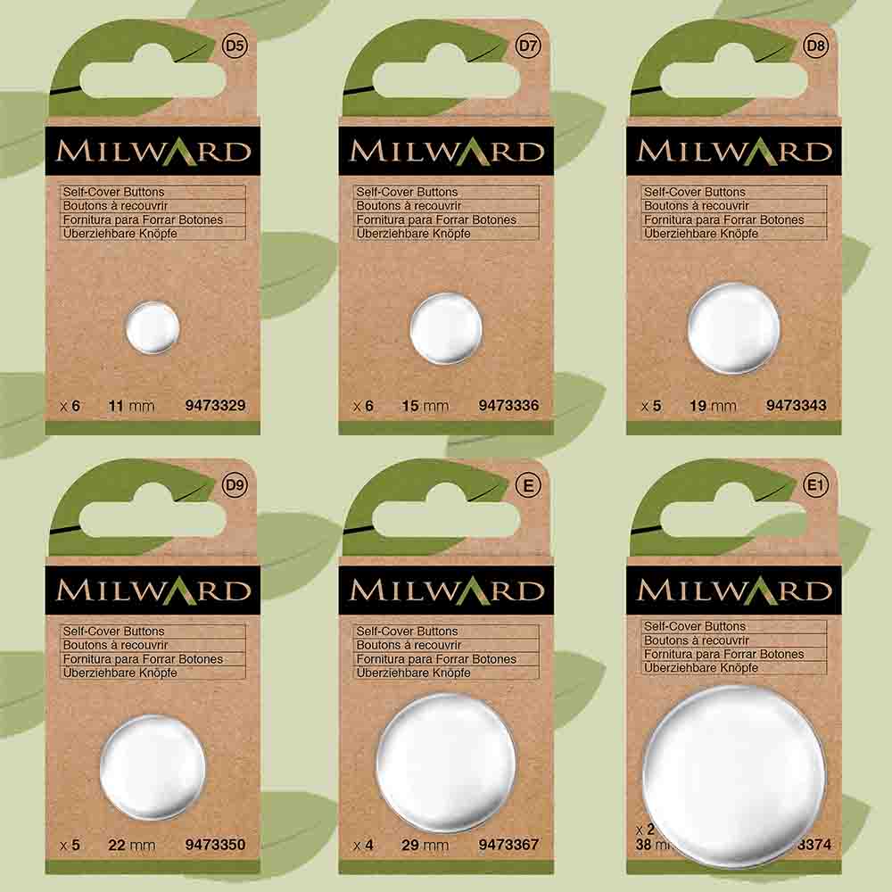 Milward Stofknopen zilver - 5x6st