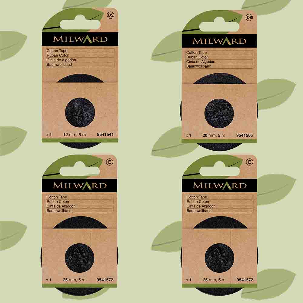 Milward Katoenband zwart - 5x5m