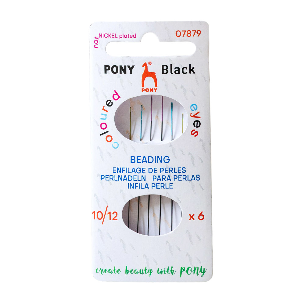 Pony Black Kralennaalden gekleurd oog nr.10-12 - 5x6st