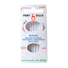 Pony Black Kralennaalden gekleurd oog nr.10-12 - 5x6st