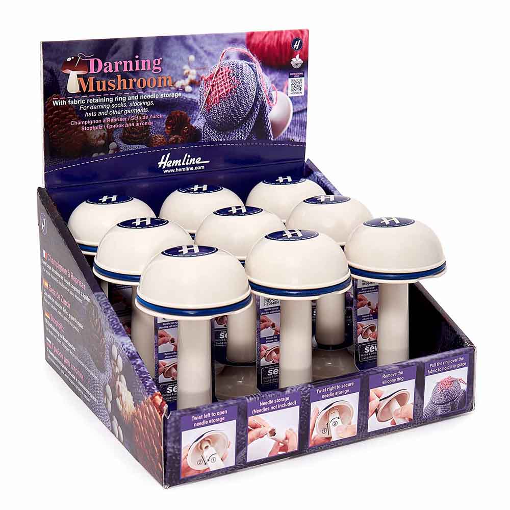 Sew Tasty Maasklos paddenstoel kunststof display - 1x9st