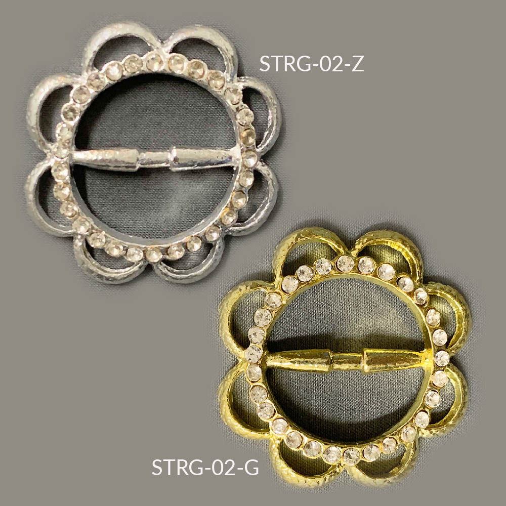 Strass gesp goud en zilver - 10st