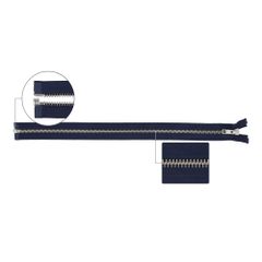 YKK Metall-Reißverschluss teilbar Silber Nr.5 50cm