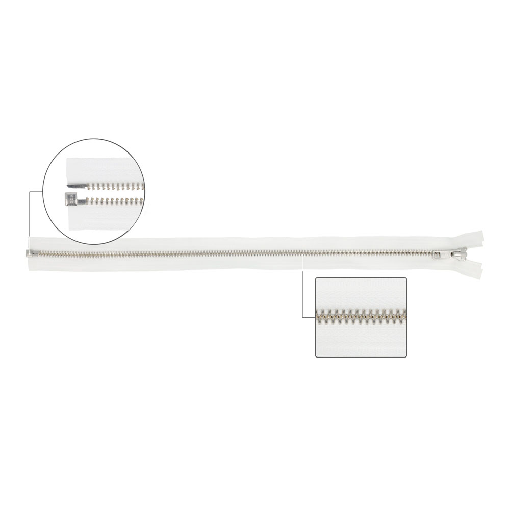 YKK Metaalrits deelbaar zilver nr.5 55cm - 501