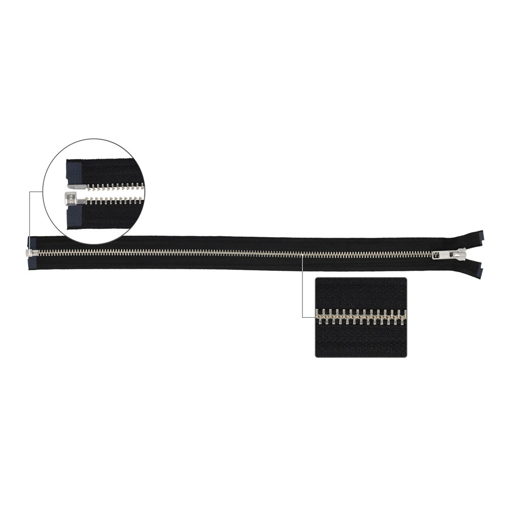 YKK Metaalrits deelbaar zilver nr.5 70cm - 580