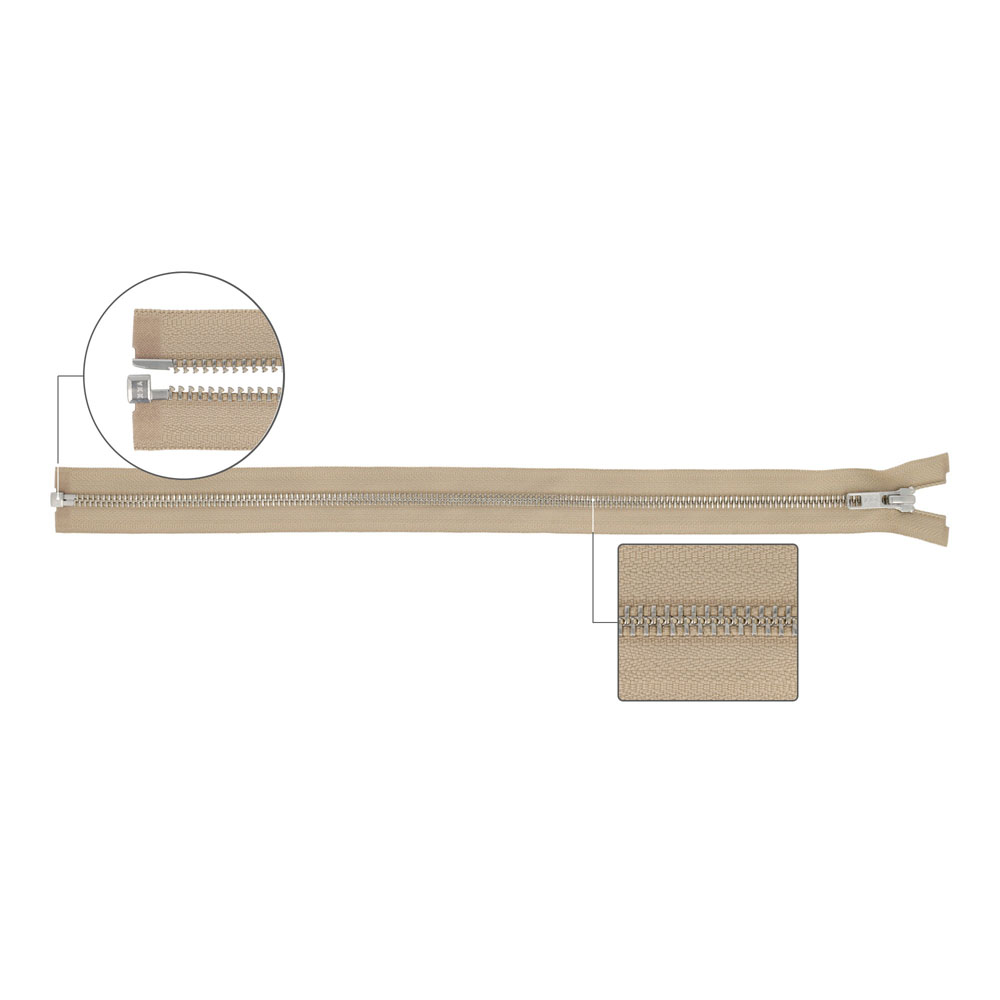 YKK Metaalrits deelbaar zilver nr.5 75cm - 573