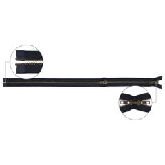 YKK Metaalrits dubbel deelbaar nr.5 110cm oud messing