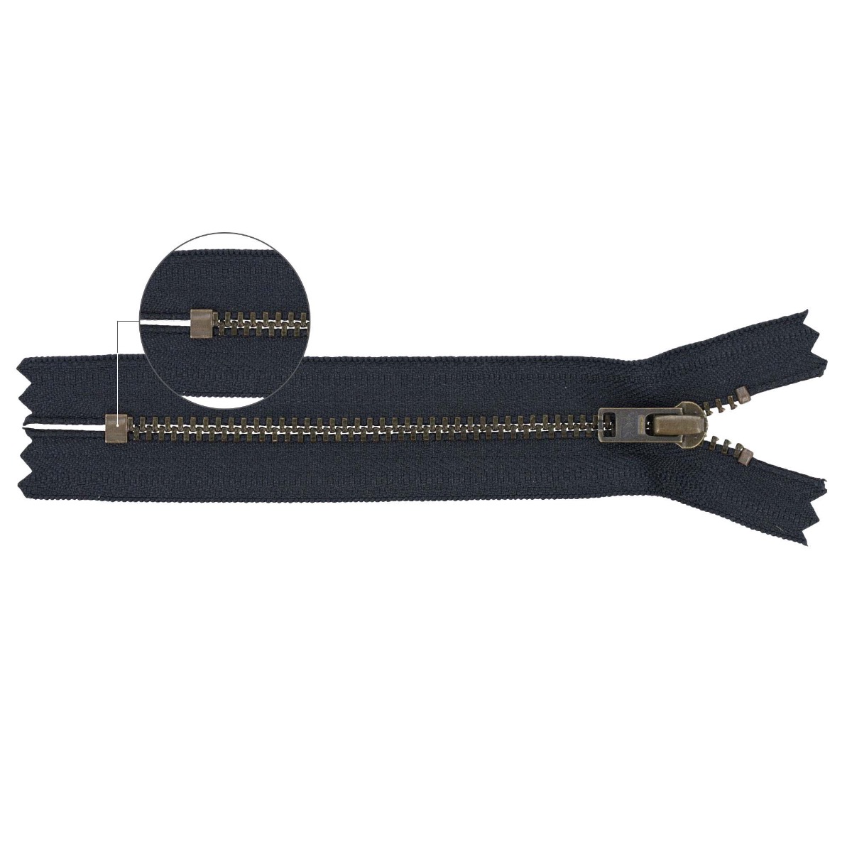 YKK YZiP Trousers zippers closed-end no.3 20cm antique brass